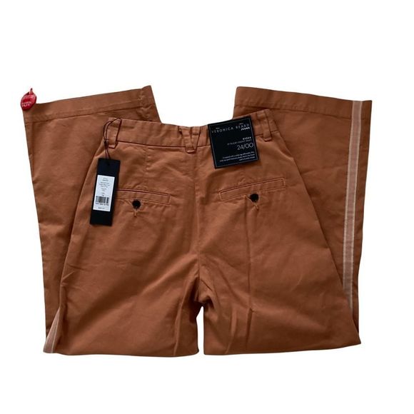 NWT Veronica Beard Jeans Ryder Wide Leg Crop in Terracotta Fall, size 24 - Picture 6 of 10